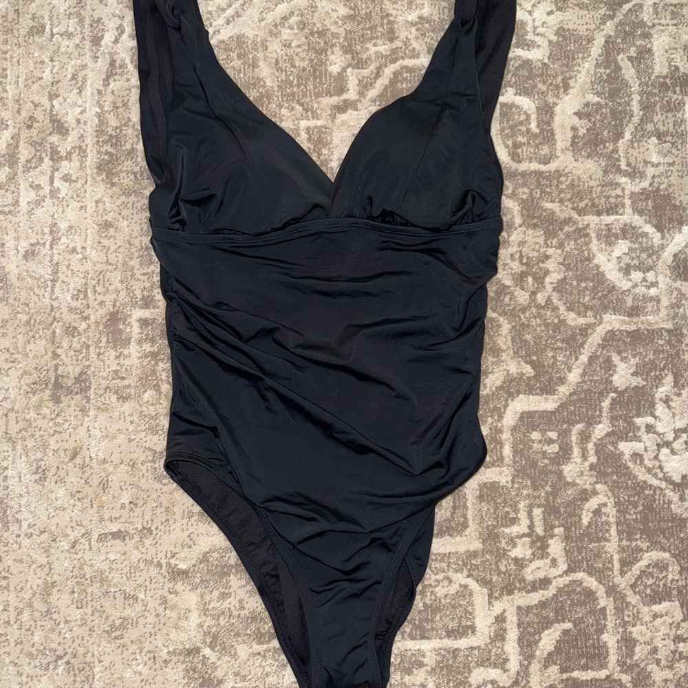 NWT-Time and Tru Women's Black One Piece Swimsuit